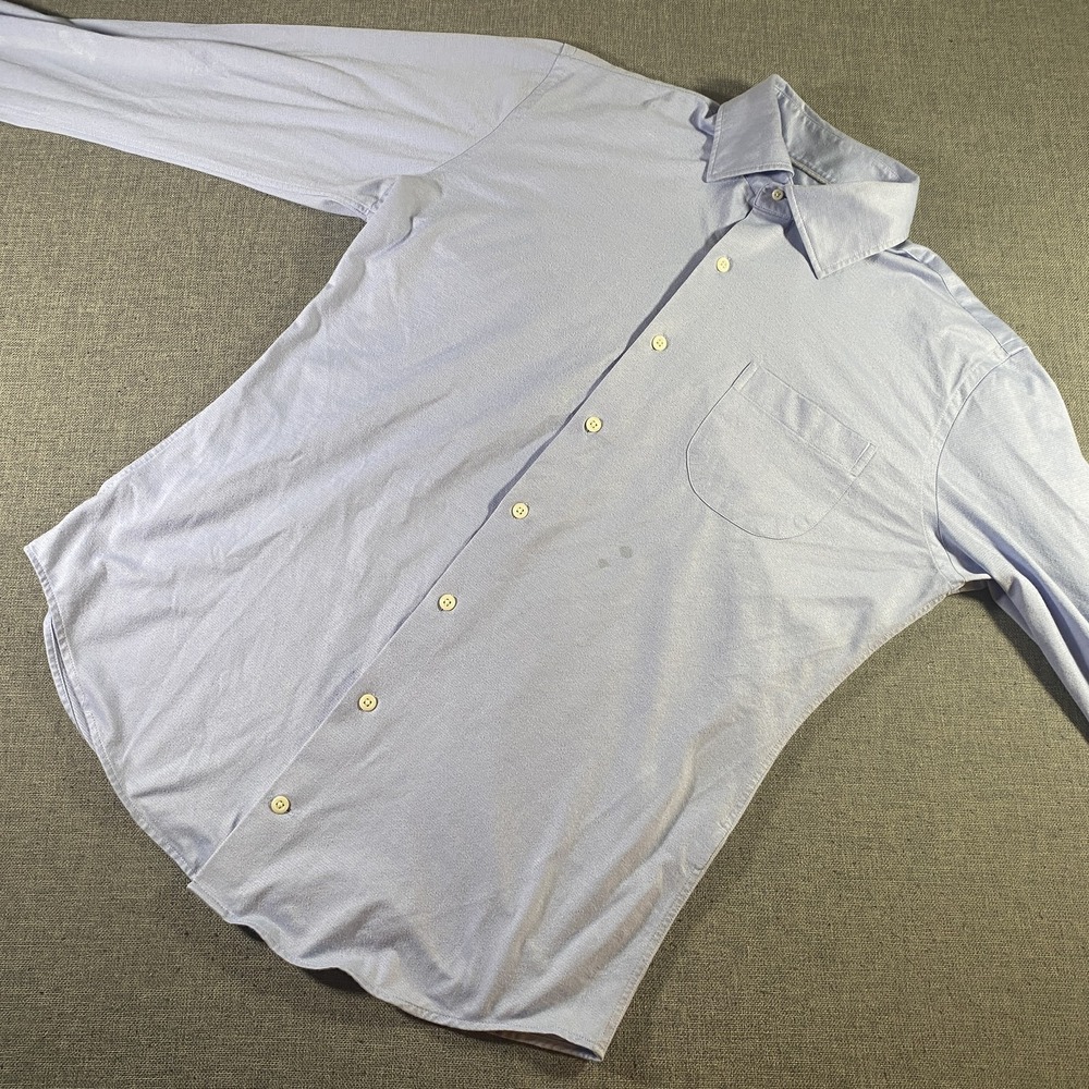 Peter Millar Shirt Mens Medium Blue Long Sleeve Button Up Pocket MF21W00CSL